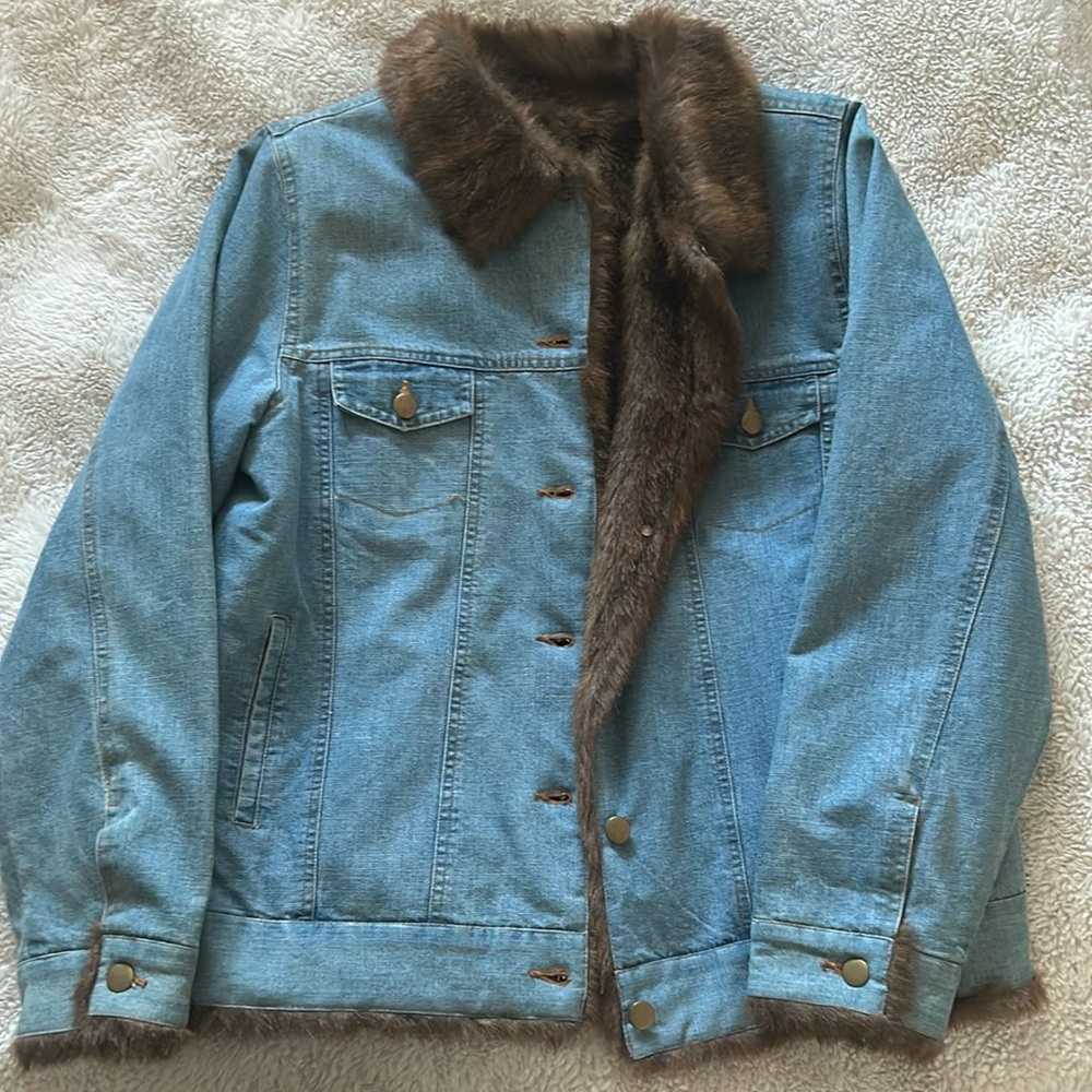 Jean jacket with fur | Denim & Co